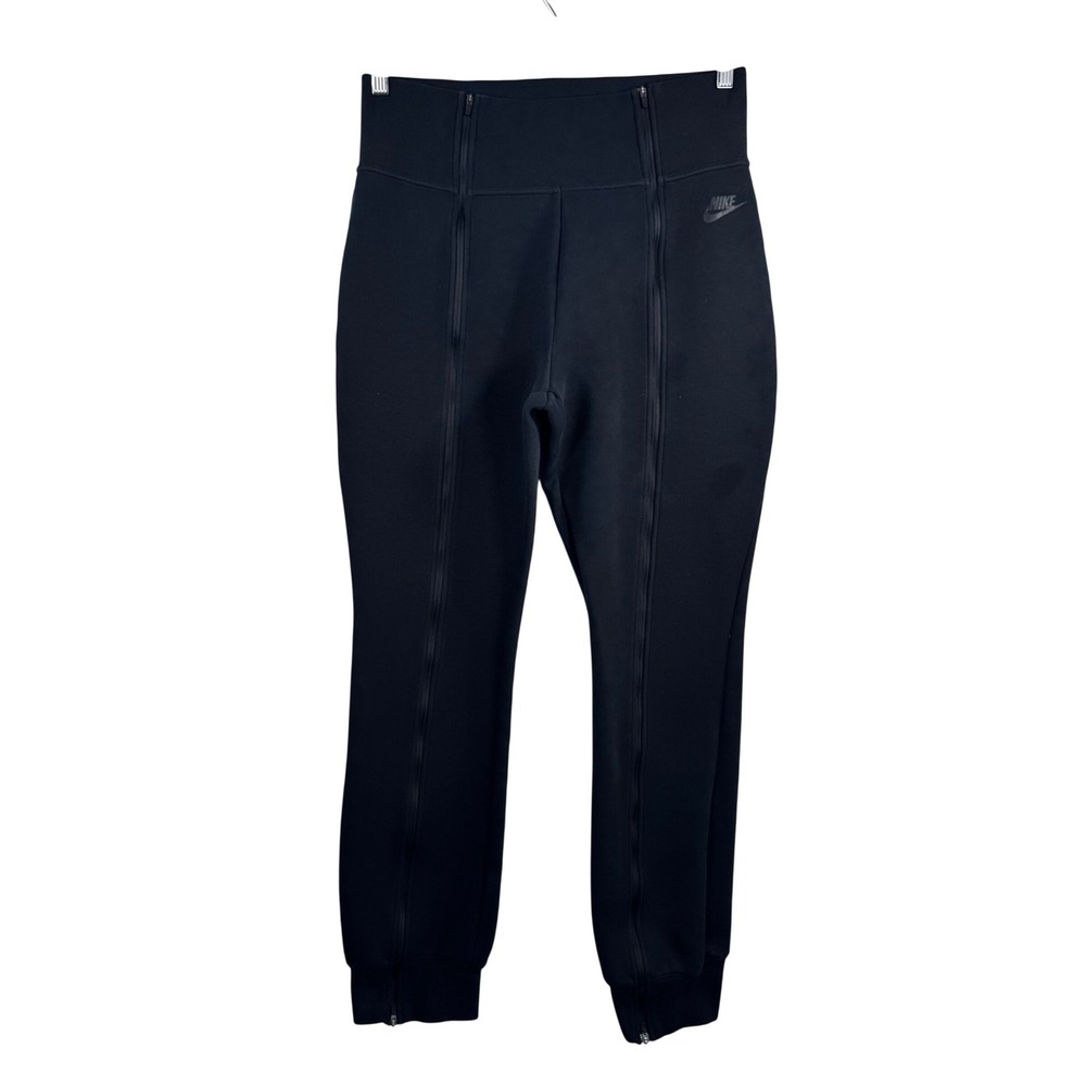 Nike Tech Fleecehigh waist slim zip pants Black sz L cozy athleisure 90s